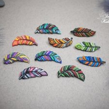 Новые брошки пёрышки