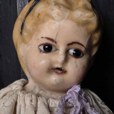 Тыквоголовка антикварная кукла Pumpkin Head 1855-й г восковая голова ,соломенное тело