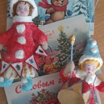 Ватные елочные игрушки клоуны в ретро стиле