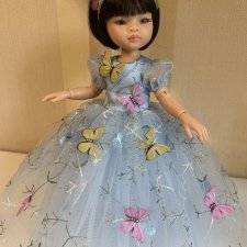 Paola Reinа голубое платье с 3d бабочками