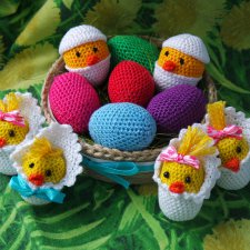 Пасхальные цыплятки -  игрушки вязанные крючком