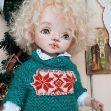 Куколка мальчик. Интерьерная текстильная куколка