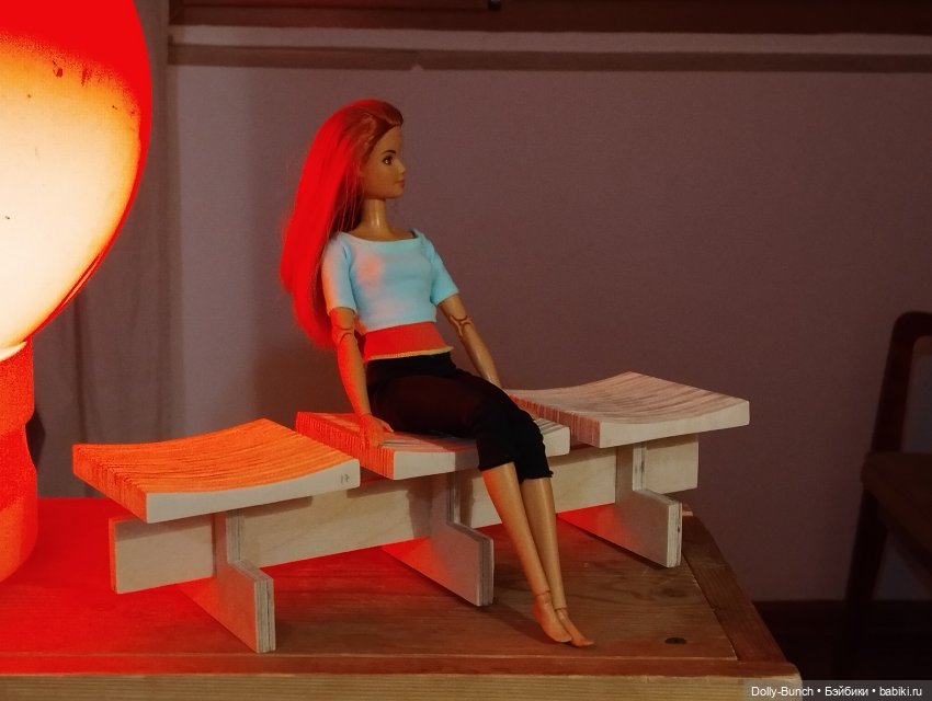 Скамейка в чулочках — Мебель для кукол и домиков: фото (фото 5)