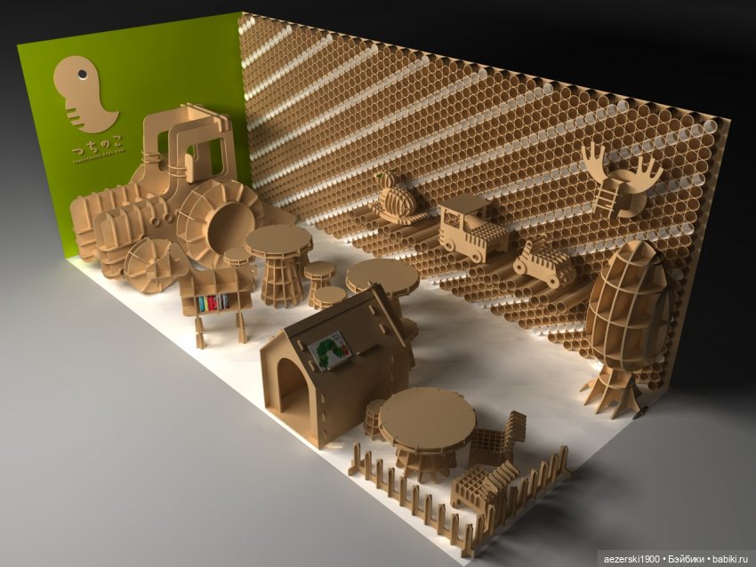 Мебель из картона для людей и кукол