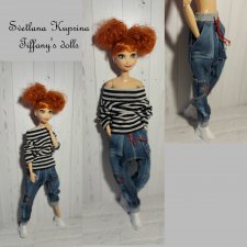 Джинсы на барби.