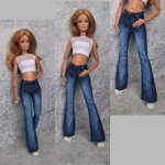 Джинсы клёш на барби йогу