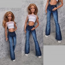 Джинсы клёш на барби йогу