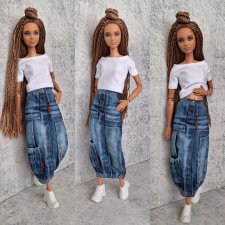 Джинсовая юбка на барби