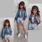 Джинсовая курточка на невысокую барби