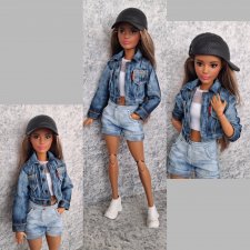 Джинсовая курточка на невысокую барби