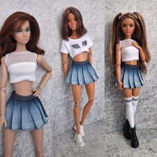 Джинсовая юбочка тенниска на девочек 1/6