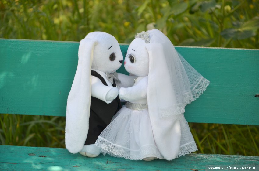 Серебряная свадьба заек — Авторские мишки Тедди и друзья: фото