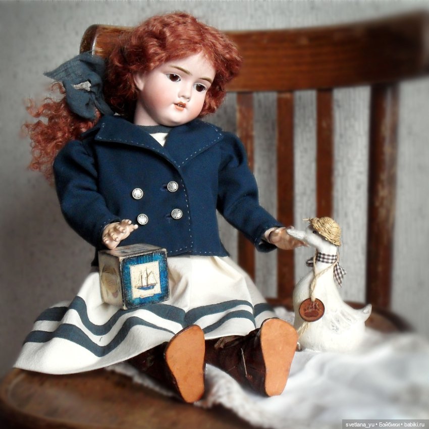 Платье в морском стиле для моих кукол