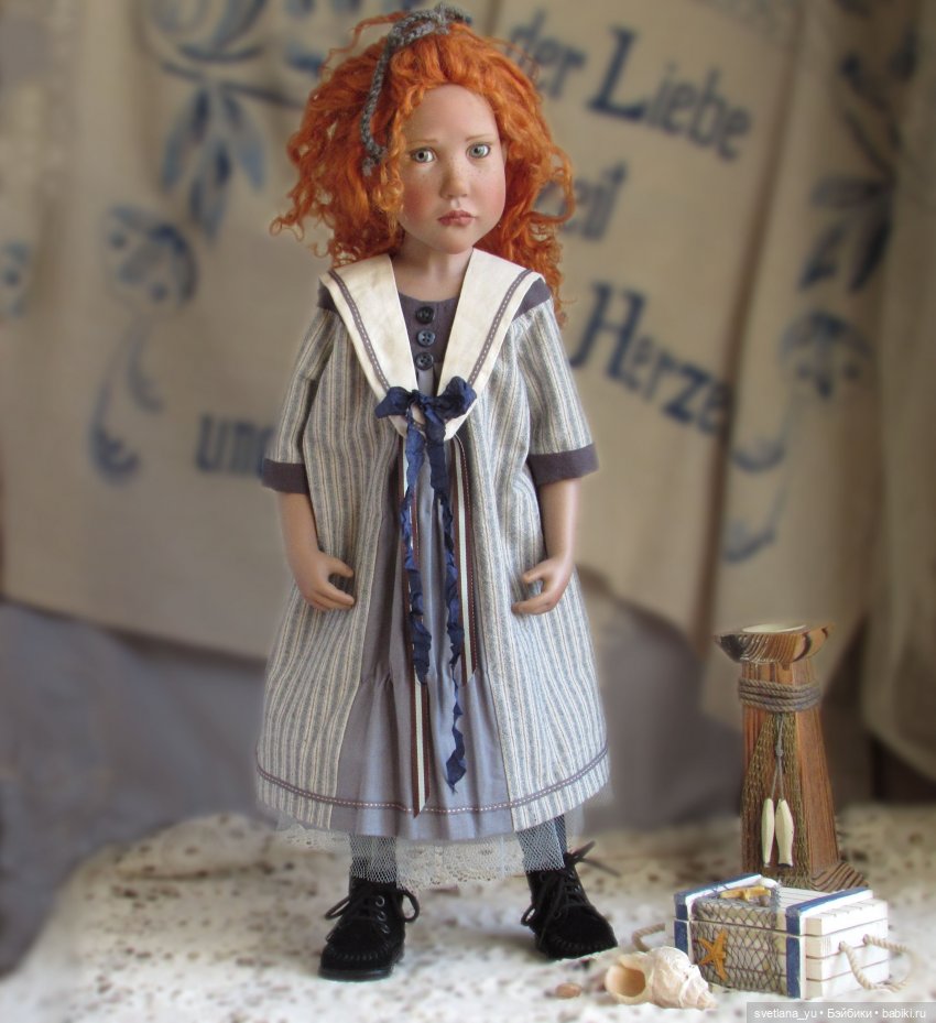 Платье в морском стиле для моих кукол (фото 9)