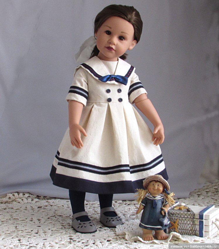 Платье в морском стиле для моих кукол (фото 7)