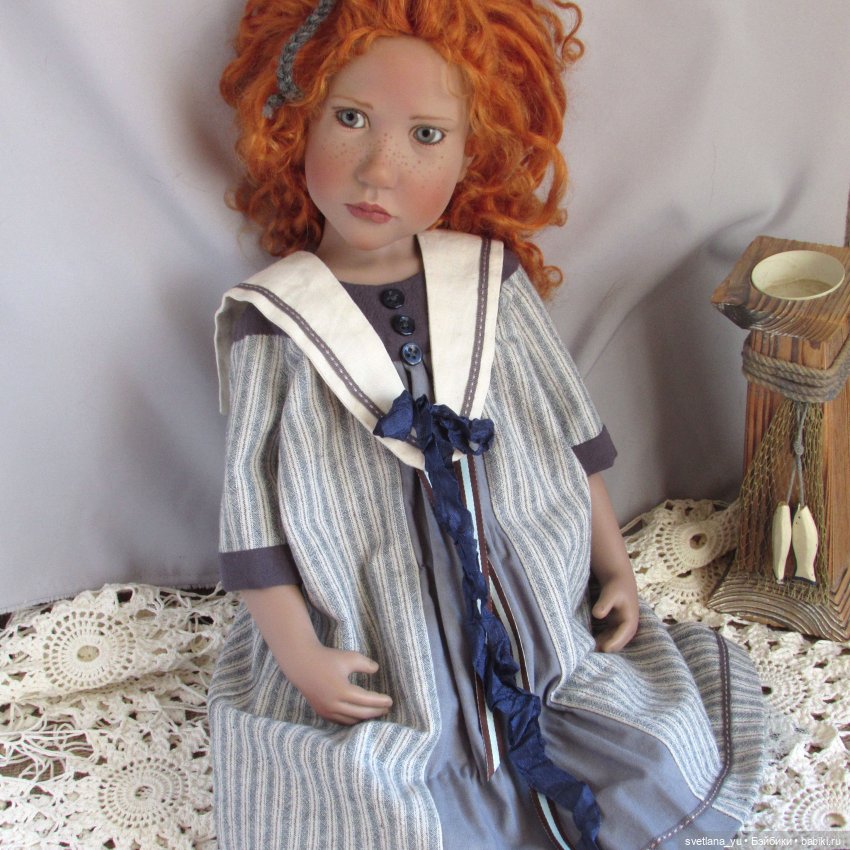 Платье в морском стиле для моих кукол (фото 10)