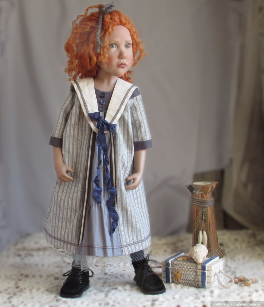 Платье в морском стиле для моих кукол