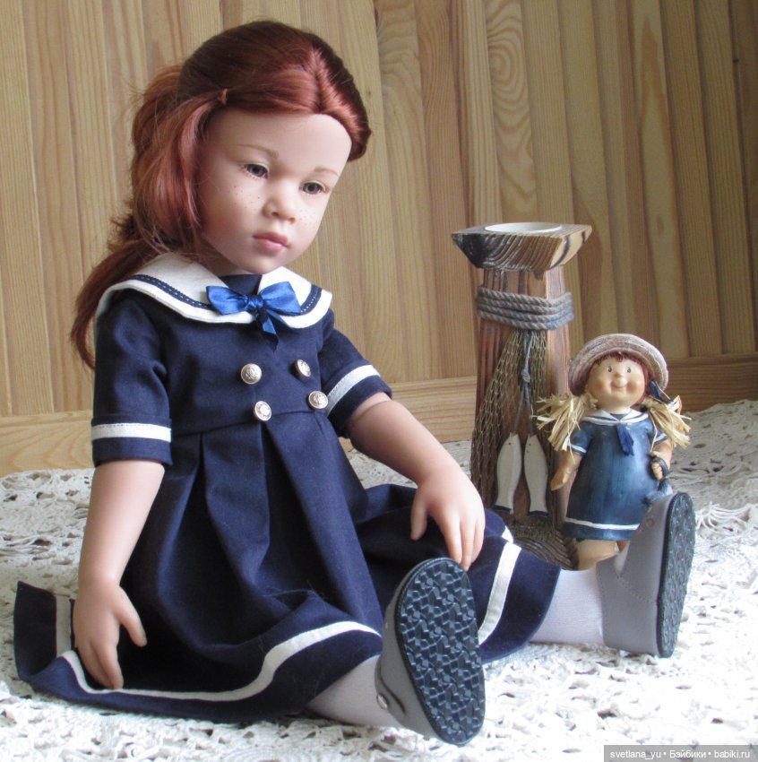 Платье в морском стиле для моих кукол (фото 6)