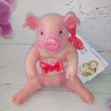 Силиконовая розовая Свинка 13,5 см