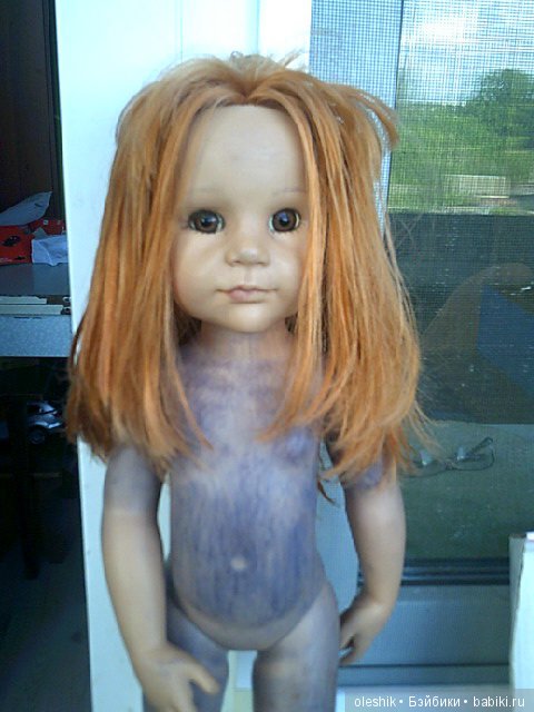 Челка у куколки Готц — Реставрация и преображение кукол: ремонт (фото 5)