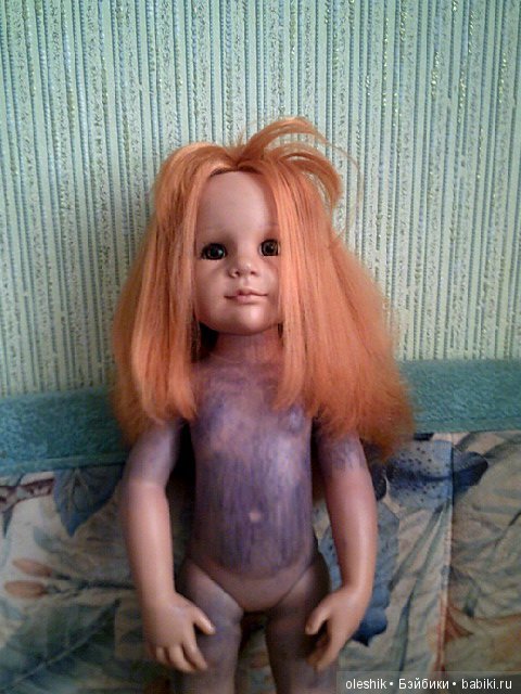 Челка у куколки Готц — Реставрация и преображение кукол: ремонт (фото 2)