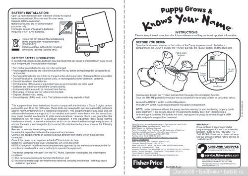 Puppy Grows & Knows Your Name - игрушка от Fisher Price (фото 10)