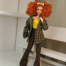 Комплект цвета хаки - одежда для кукол Барби и аналогичных