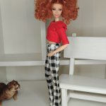 Одежда для кукол Барби Брюки в клетку и кофта с крылышками