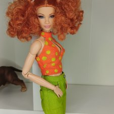 Одежда для Барби брюки и блузка с декольте