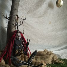 Ведающий шаман - Авторская кукла валянная  из шерсти