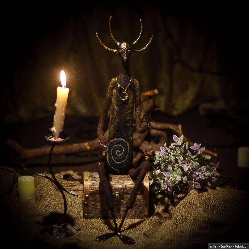 Лесной лекарь, Омут — Авторские куклы из шерсти (валяние): сухое