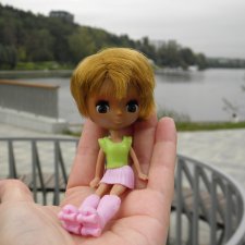 Blythe Petite от Takara на телах Polly Pocket