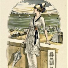 Модные гравюры 1910х с элементами интерьеров.