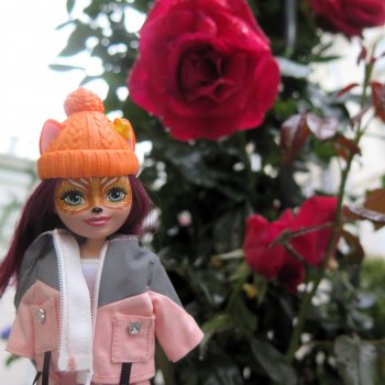 Лисичка Enchantimals на фоне витрин Hermès