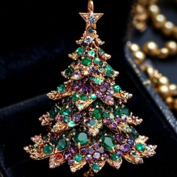 (20)25 винтажных брошей в виде новогодних ёлочек