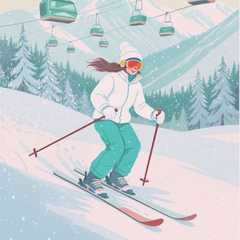 Зимние оттенки в графике и одежде для зимнего спорта