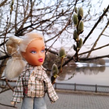 У реки март и верба