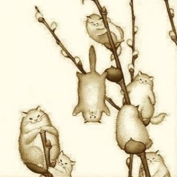 Верба - котики, вышивка, винтажные открытки