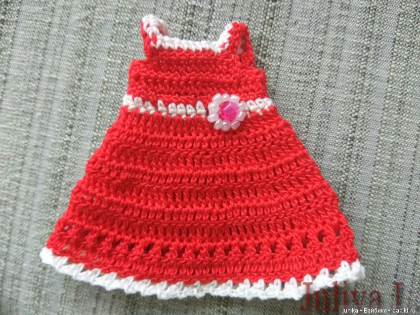 МК "Красное платье для Келли" крючком | Бэйбики МК "Красное платье для Келли" крючком (фото 8)
