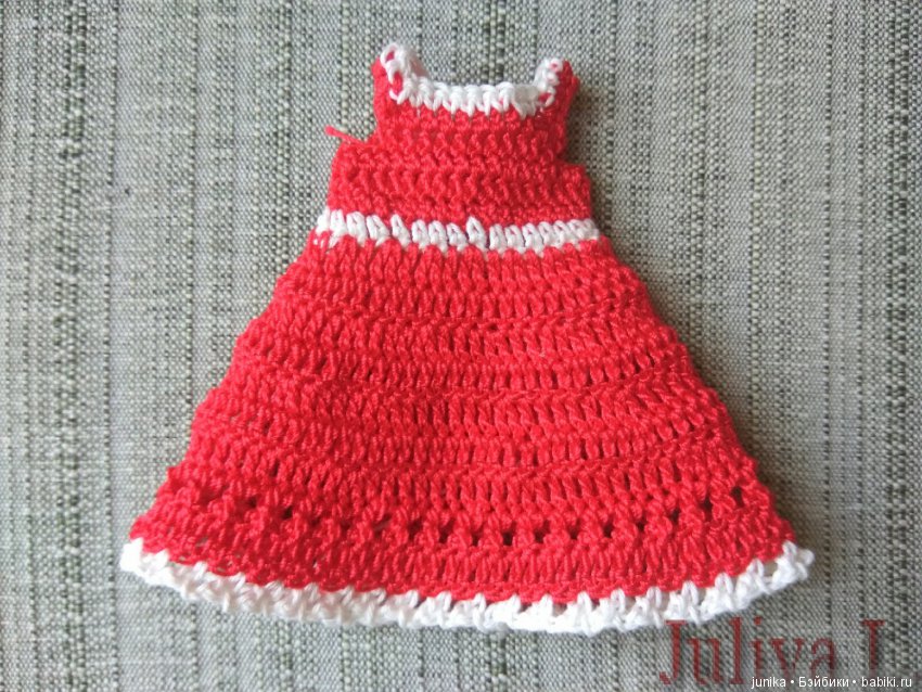 МК "Красное платье для Келли" крючком | Бэйбики МК "Красное платье для Келли" крючком (фото 6)