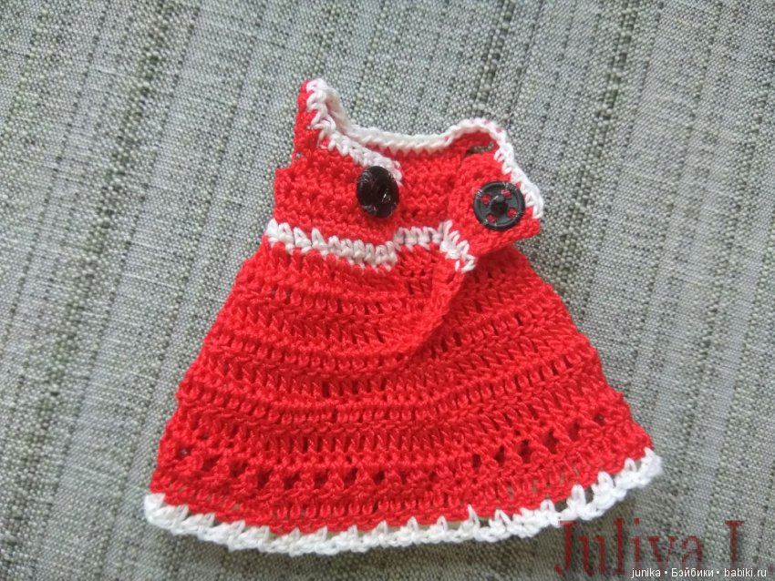 МК "Красное платье для Келли" крючком | Бэйбики МК "Красное платье для Келли" крючком (фото 7)