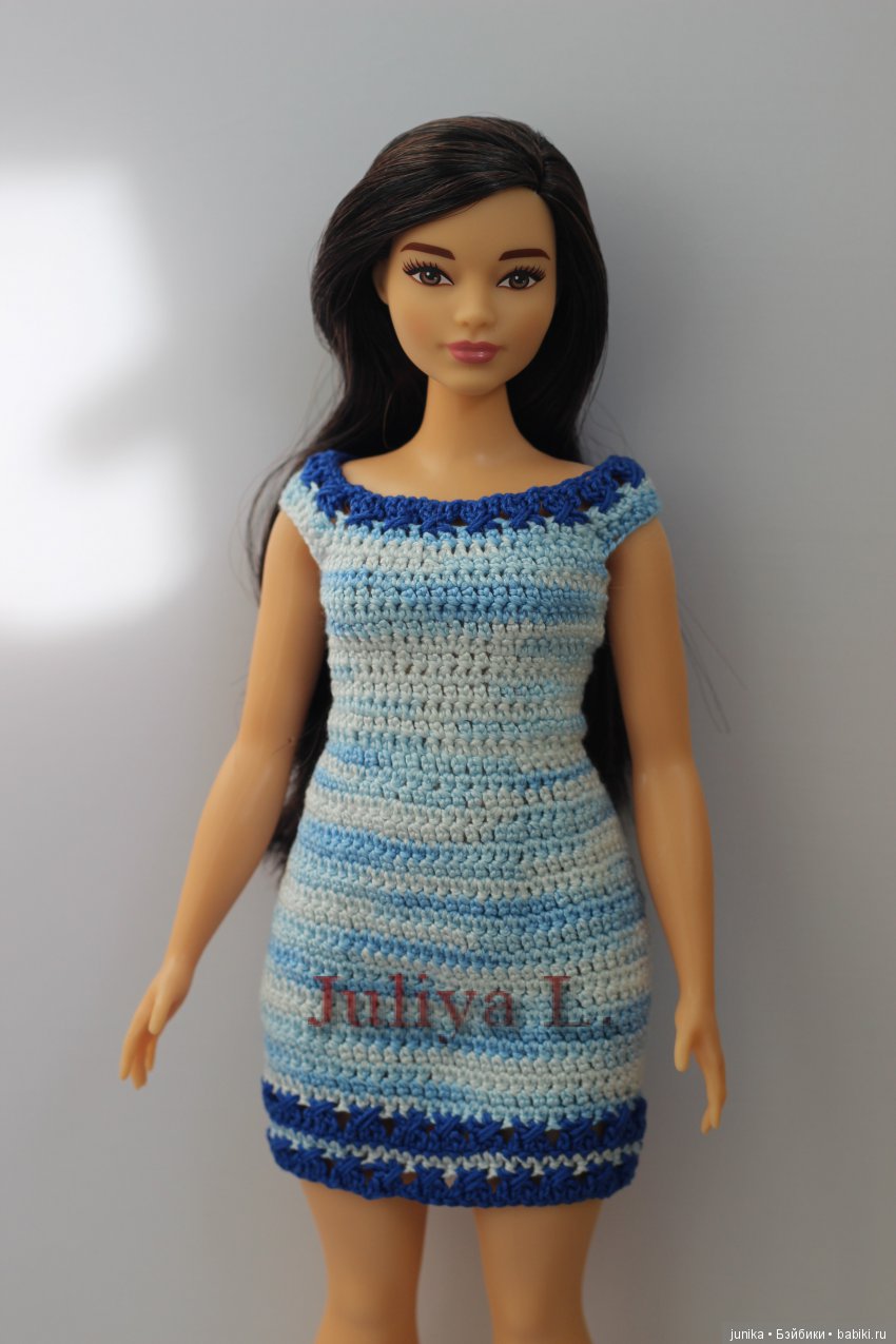 Платье Рапунцель для куклы Барби (вязание крючком)