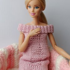 Мастер-класс платья спицами для Барби (винтажки и йоги)