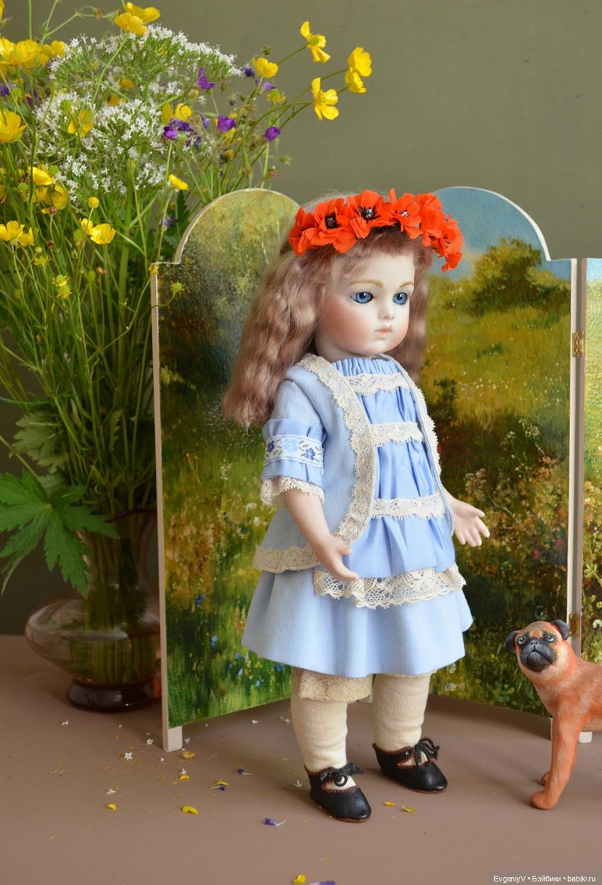 Маленькая леди в голубом — Антикварные куклы Bru (Брю) и реплики: Bru Jne