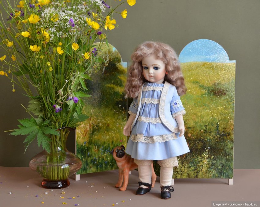 Маленькая леди в голубом — Антикварные куклы Bru (Брю) и реплики: Bru Jne
