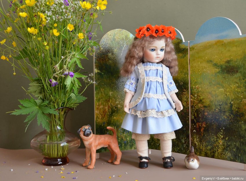 Маленькая леди в голубом — Антикварные куклы Bru (Брю) и реплики: Bru Jne