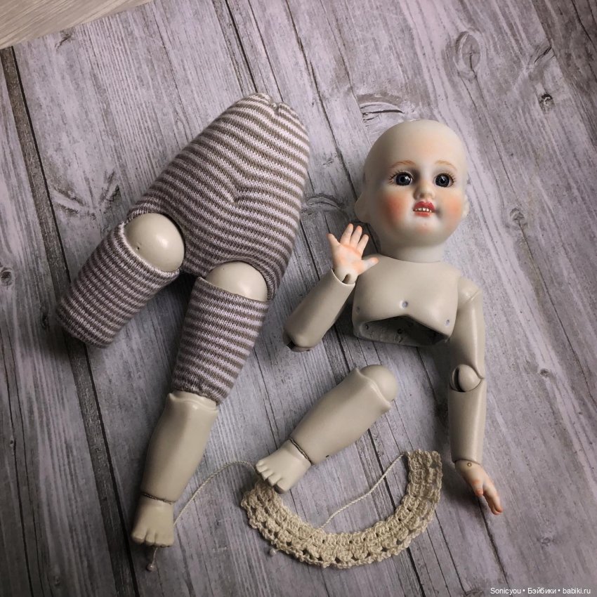 Кукла в антикварном стиле с антикварной головой (фото 2)