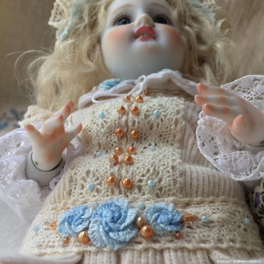 Кукла в антикварном стиле с антикварной головой (фото 6)