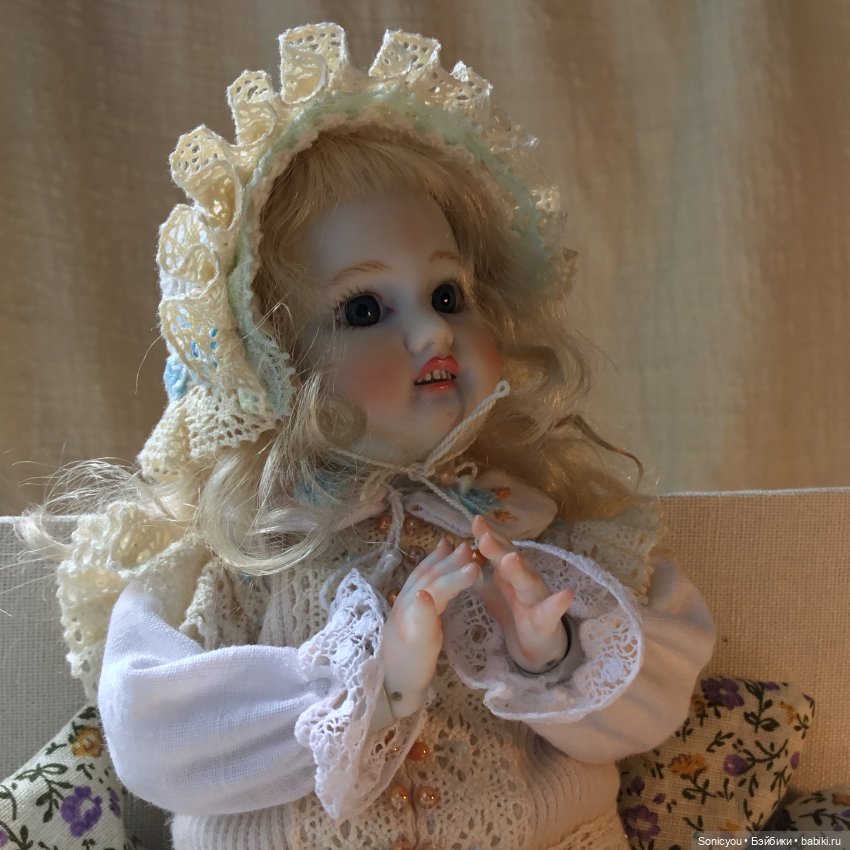 Кукла в антикварном стиле с антикварной головой (фото 7)