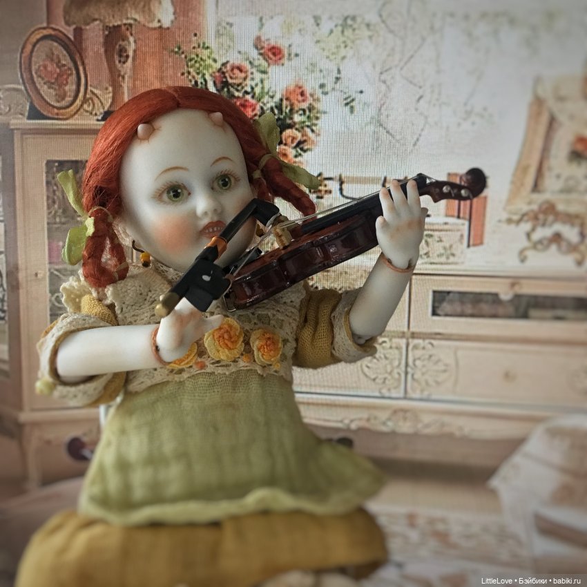 Немного музыки — Авторские куклы в антикварном стиле: будуарные (фото 2)